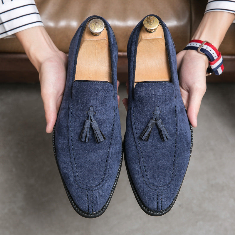 Herrskor Med Slip-On-Motiv Och Mockaeffekt