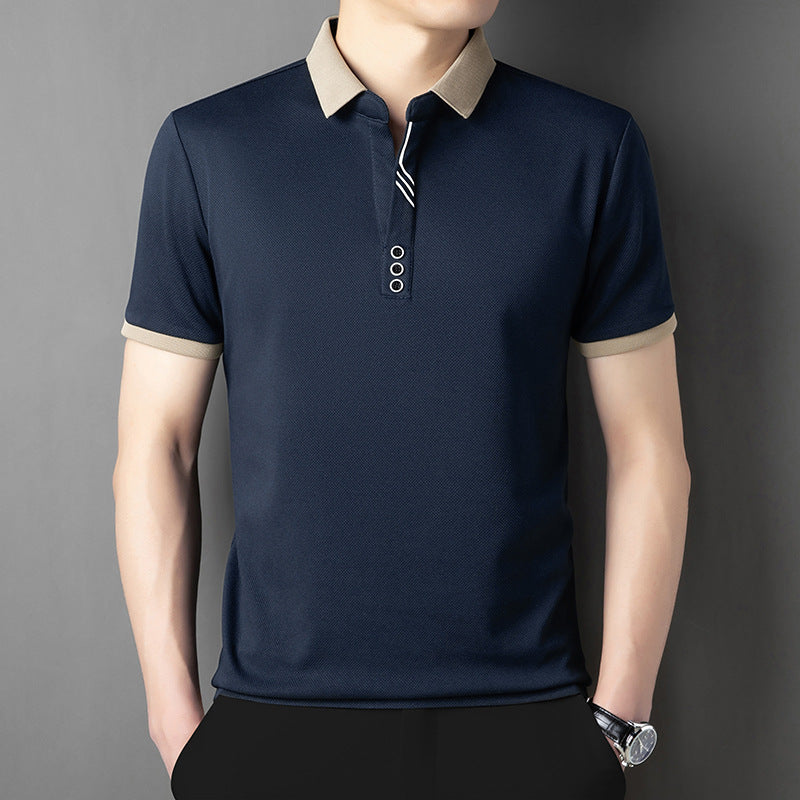 Herr Sommar Enfärgad Färgad Slag Kortärmad Asymmetrisk Andningsbar Lätt T-Shirt