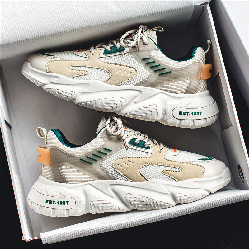 Herrsneakers Med Snörning Och Casual Mönster