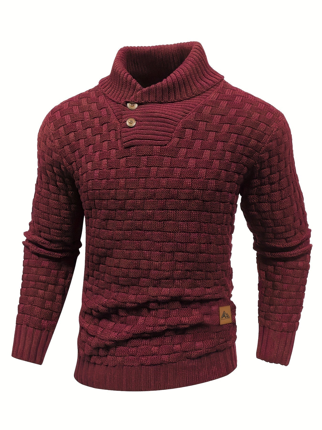 Herr Tröja i Waffle Knit med Sjalkrage
