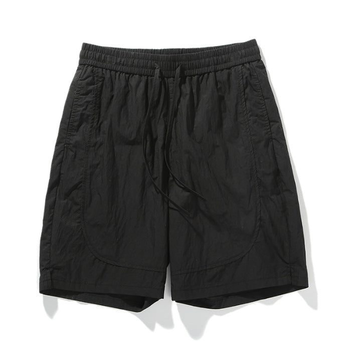 Herr Sommar Lös Passform Shorts Snabbt Torkande Enfärgade Färg Medellånga