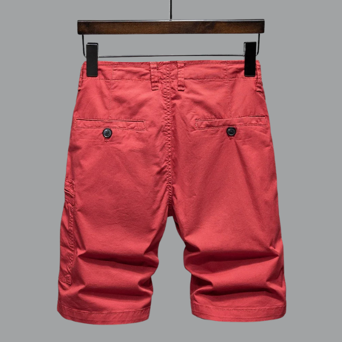 Herrcargo-shorts i skräddarsydd passform med blixtlåsförsedda verktygsfickor