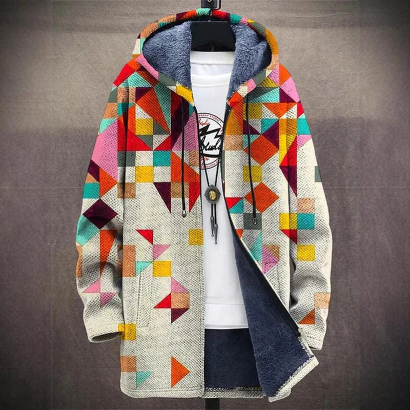 Höstfleecejacka För Kvinnor Med Konstnärligt Tryck