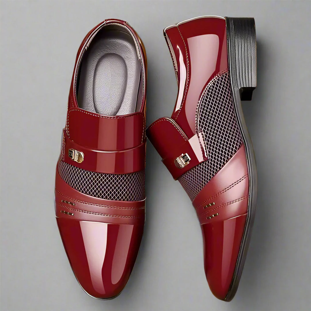 Herr Loafers Med Spänne Och Texturerad Sula
