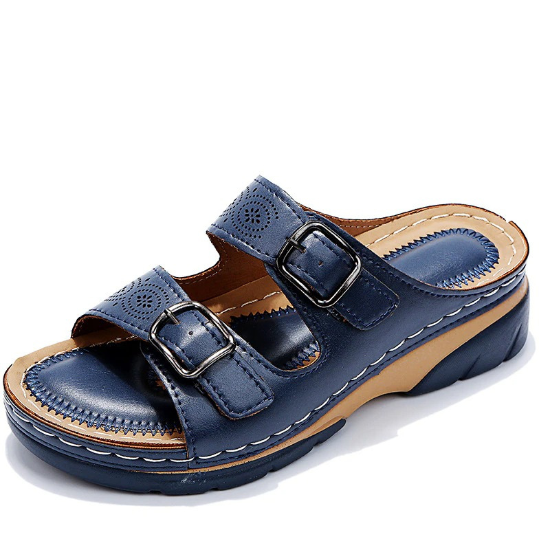 Ortopediska Sandaler För Kvinnor, Sommar, Hålfotsstöd, Bred Passform, Justerbara Remmar