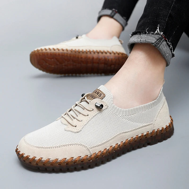 Herr Mesh Sneakers med Snörning EVA-Innersula och Gummisula