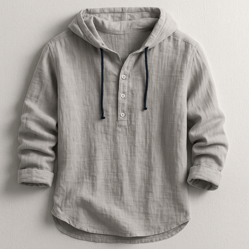 Herrhoodie Långärmad Med Kurvad Fåll