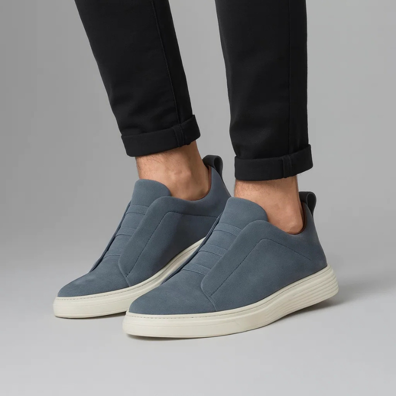 Herrsneakers I Mockastil Med öGlor, Stretchiga Snören, Vadderad Innersula