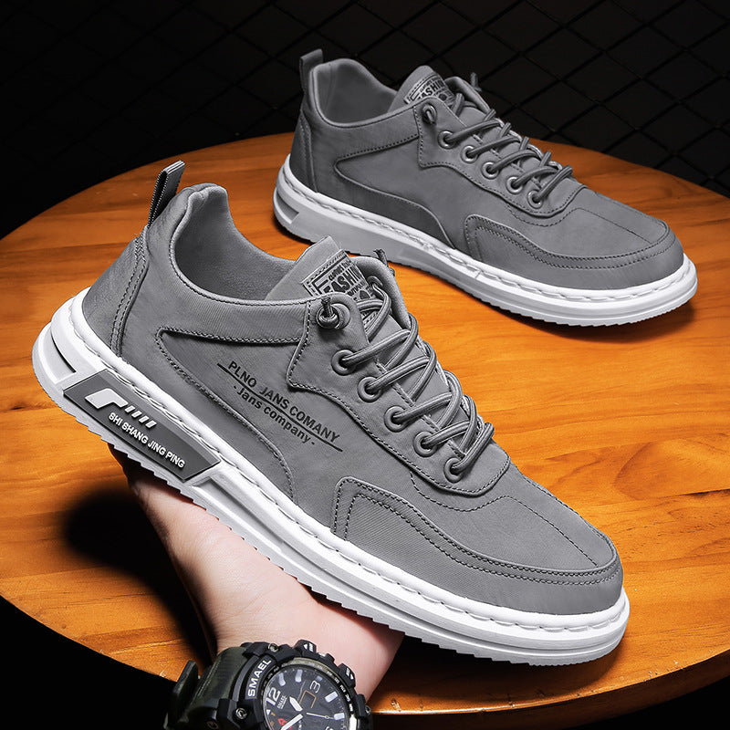 Herrsneakers Med Ovandel I Kanvas Och Platåsula I Gummi