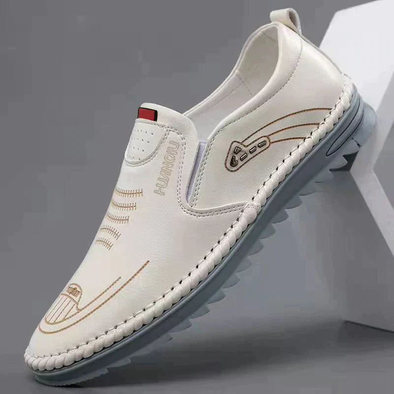 Herrsneakers Läderlook Andningsbar Ovandel Halkfri Sula