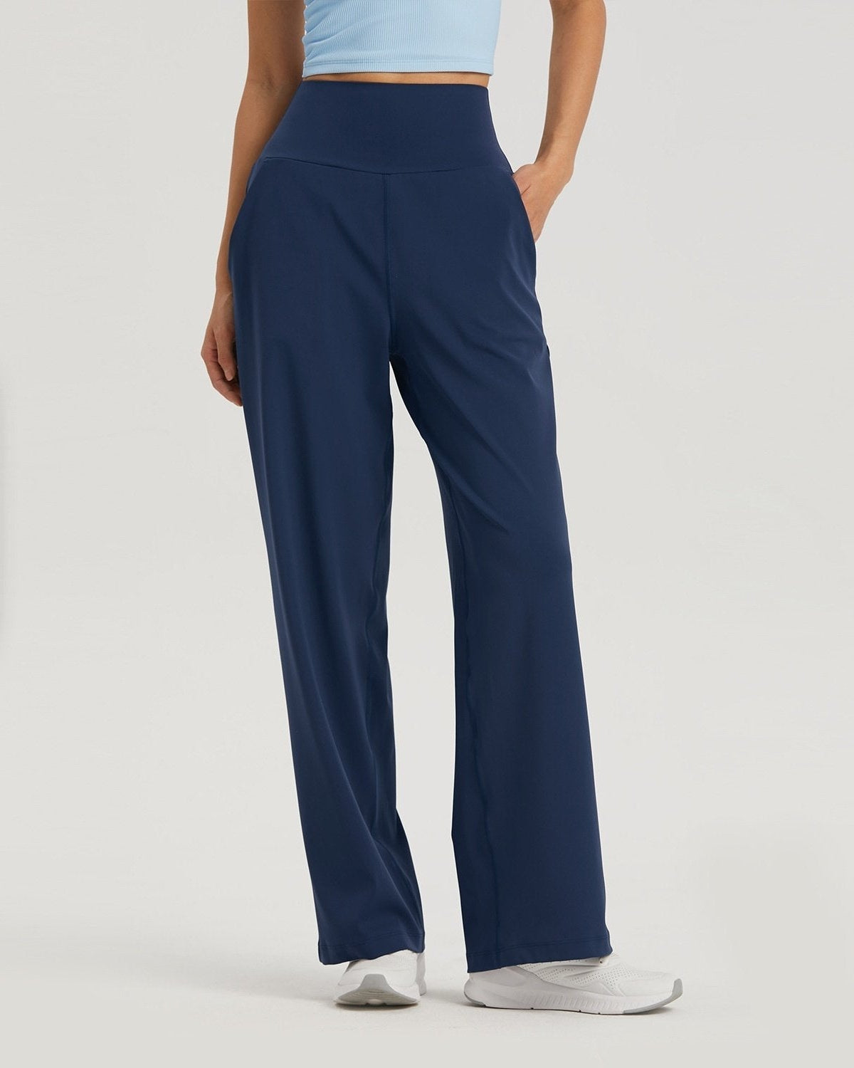 Yogabyxor Med Hög Midja Och Vida Ben För Kvinnor Och Stretchig Passform