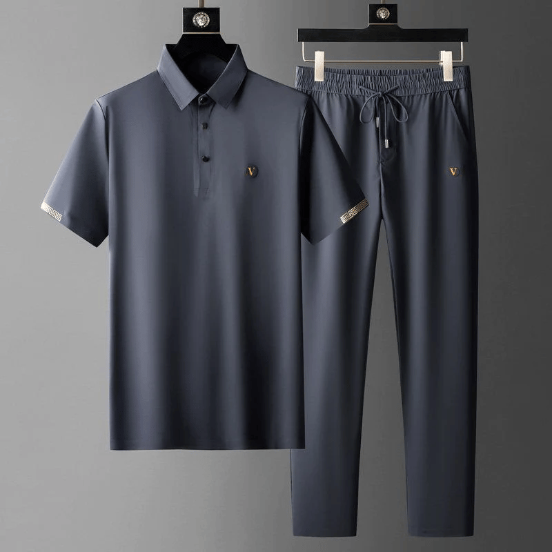 Herr Spring Lounge Set Slim-Fit T-shirt och Avslappnade Joggers