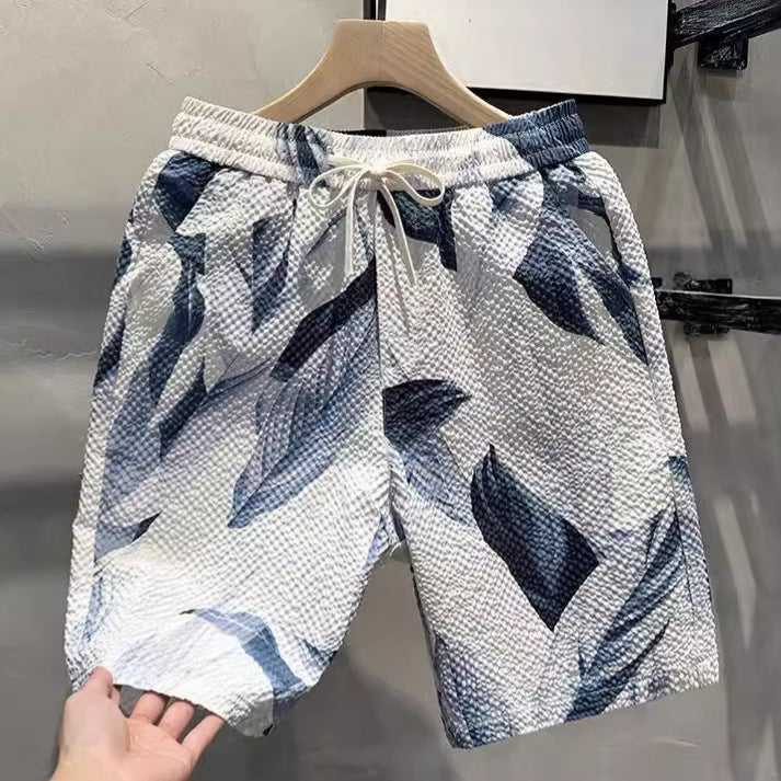 Herr Strandbyxor Rak Passform Randig Strykfri Lös Design