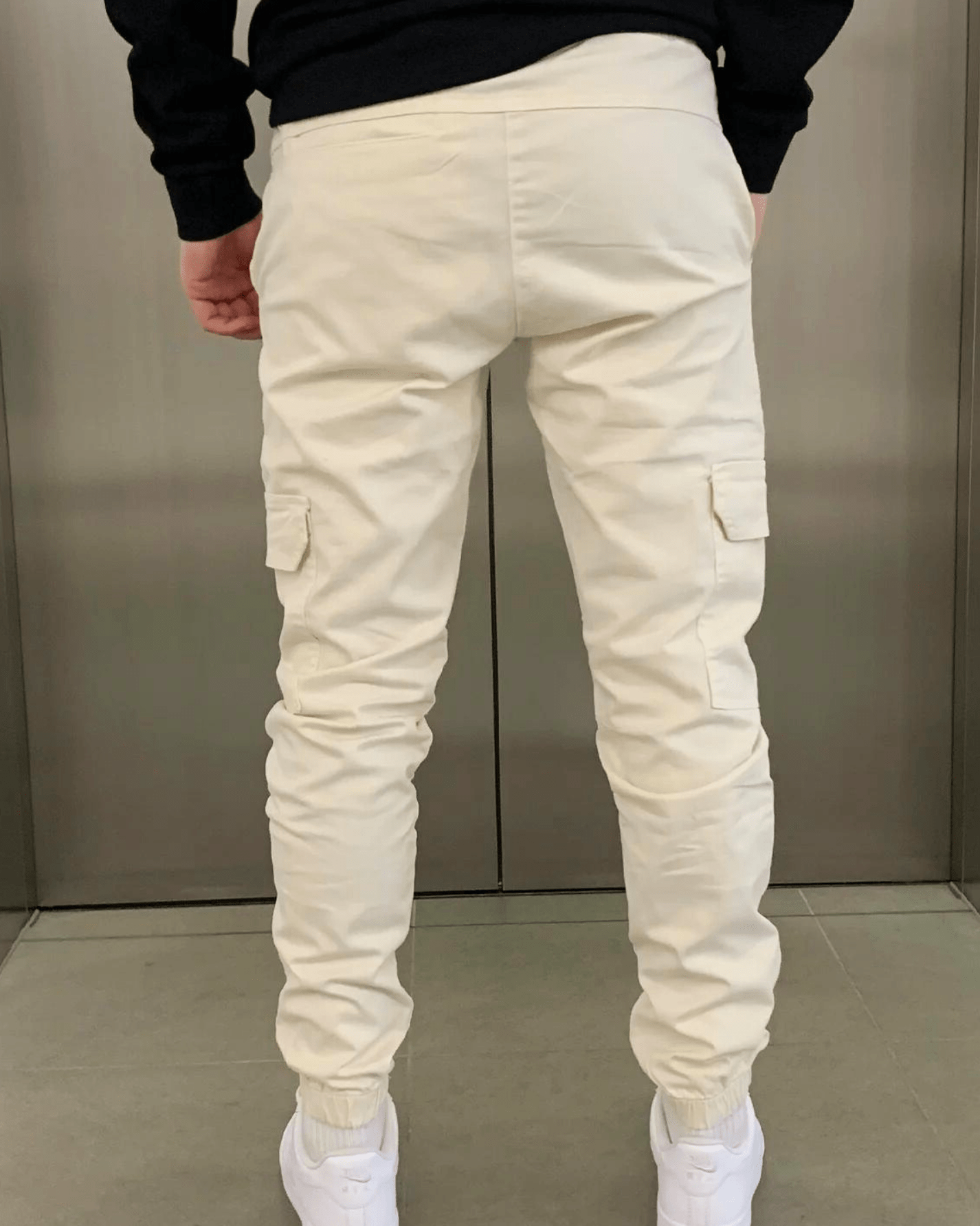 Herr Cargo Jogger Med Avslappnad Passform, Resårmidja Och Funktionella Fickor