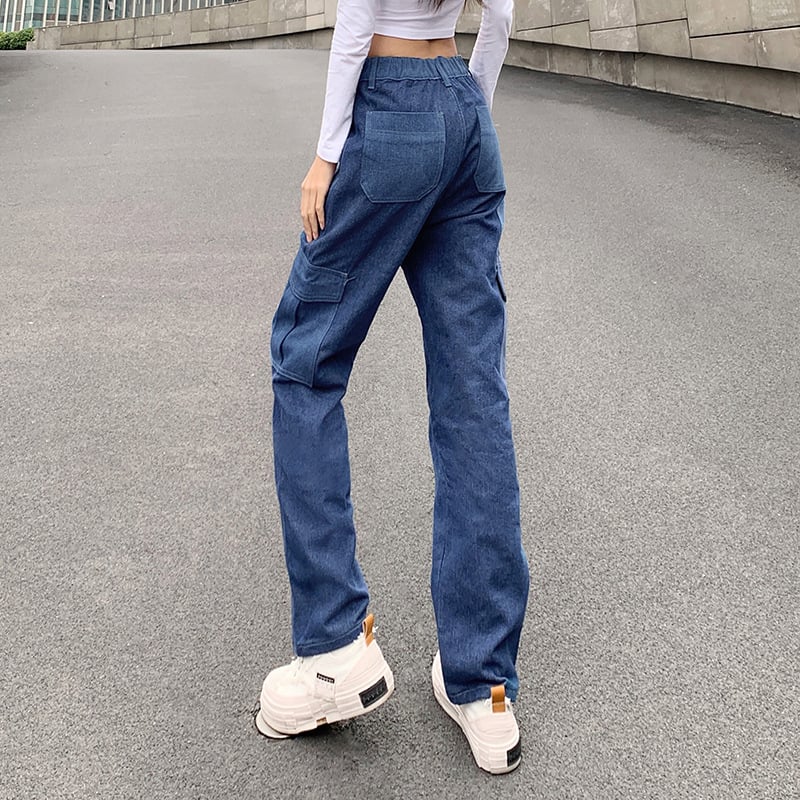 Dambyxor Med Hög Midja Och Rak Passform, Hellånga Höstjeans