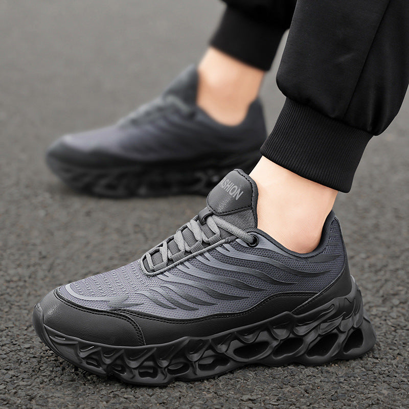 Herrsneakers Med Mesh-Ovandel Och Tjock Pu-Sula