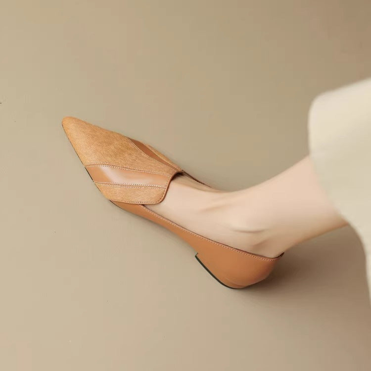Damskor Med Spetsiga Tå Och Låg Skuren Slip-On