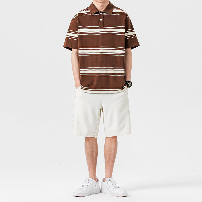 Herr Sommar Tvådelat Sport Set Kortärmad T-Shirt Medellånga Shorts Enfärgad Färg Matchande Outfit Flera Storlekar
