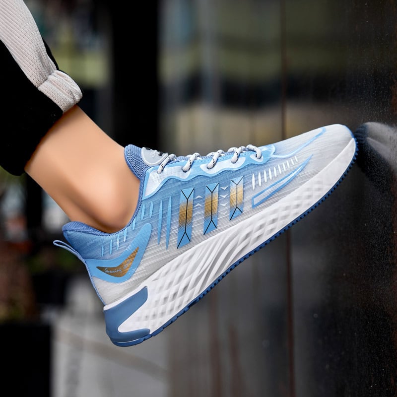 Herrsportsneakers Med Snörning, Tjock Sula Och Rund Tå