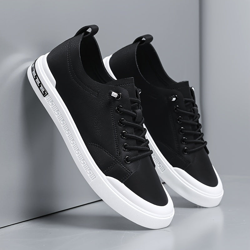 Herrsneakers Med Snörning, Slät Ovandel, Vadderad Innersula I Pvc-Sula