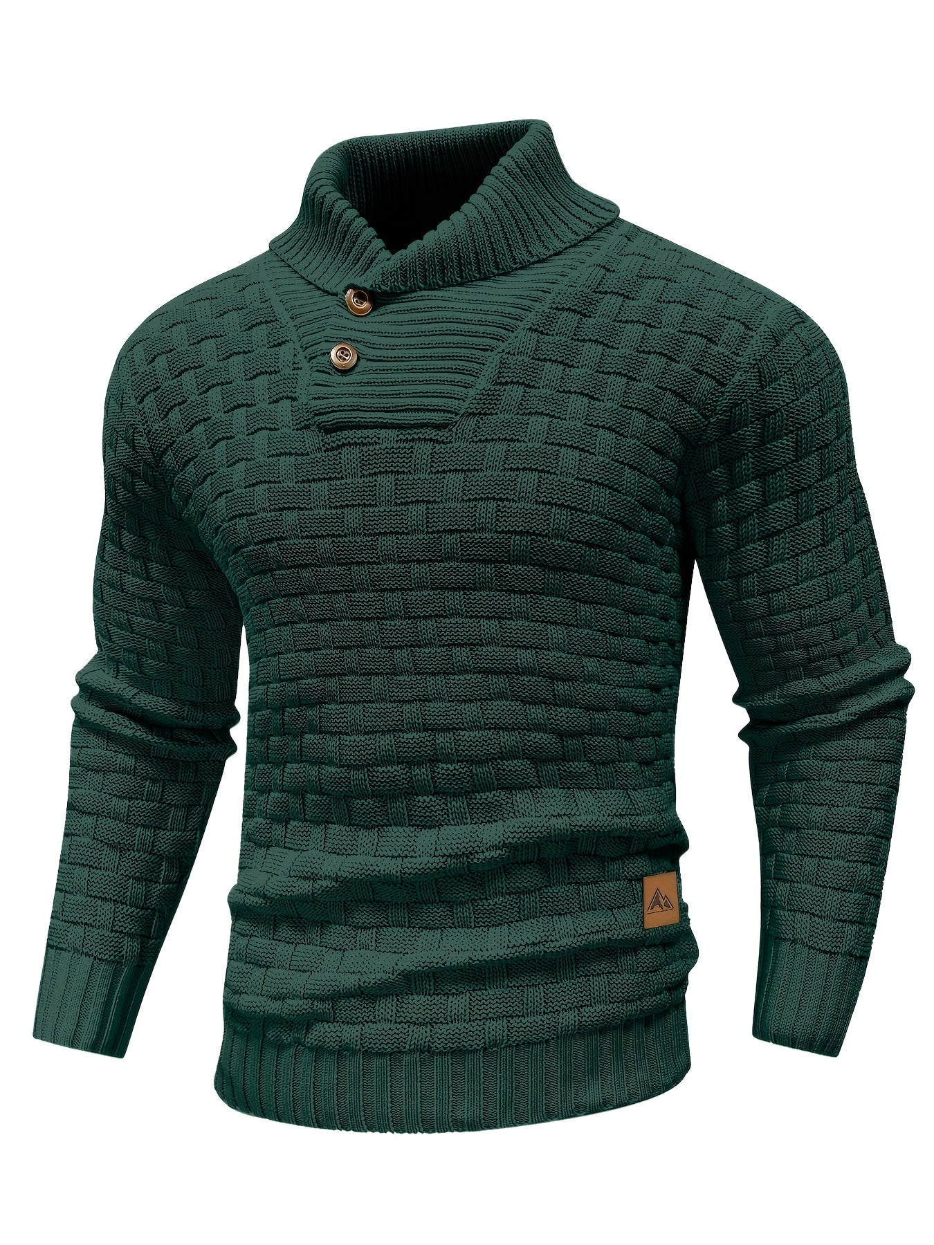 Herr Tröja i Waffle Knit med Sjalkrage