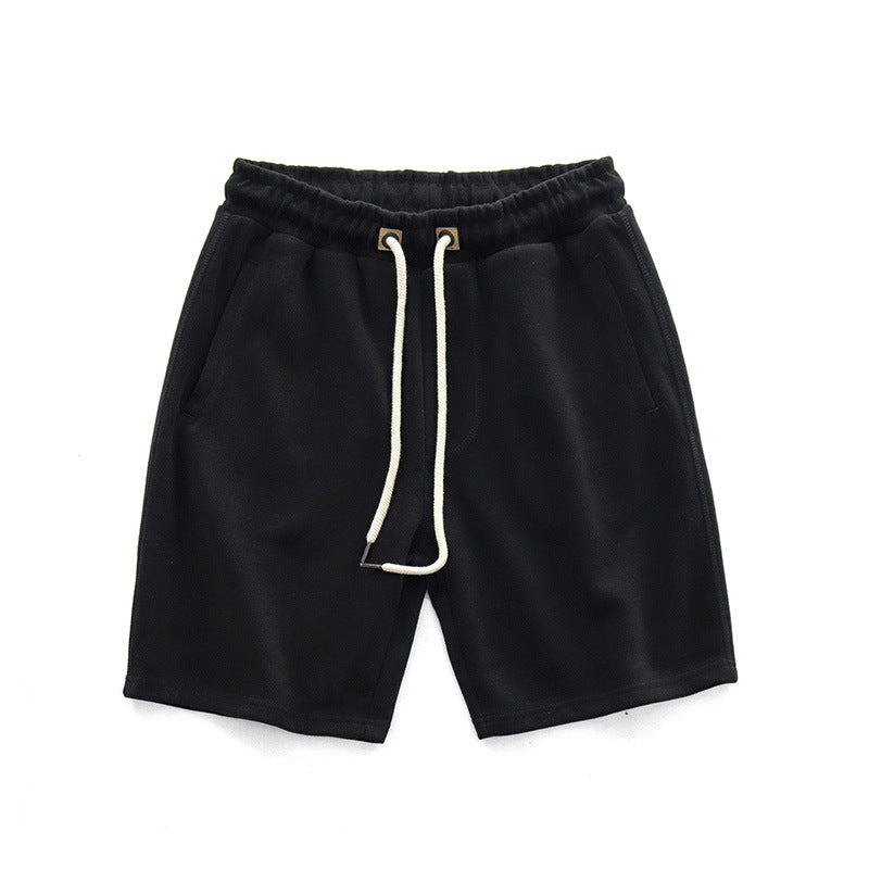 Herr Stickade Shorts I Bomullsblandning Med Lös Passform Och Dragsko – Mellanhög Midja