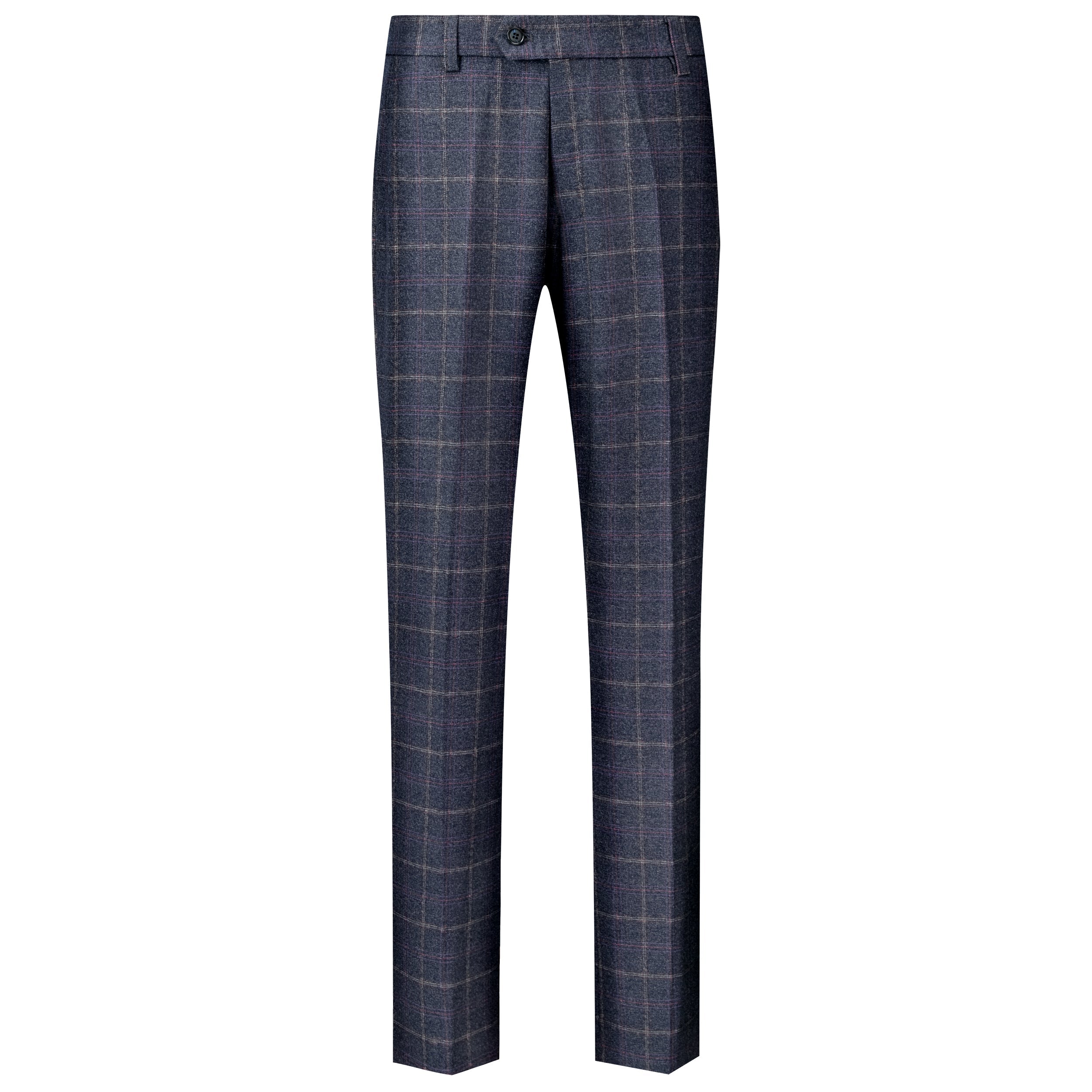 Herrkostymbyxor Slim Fit Marinblå Tweed
