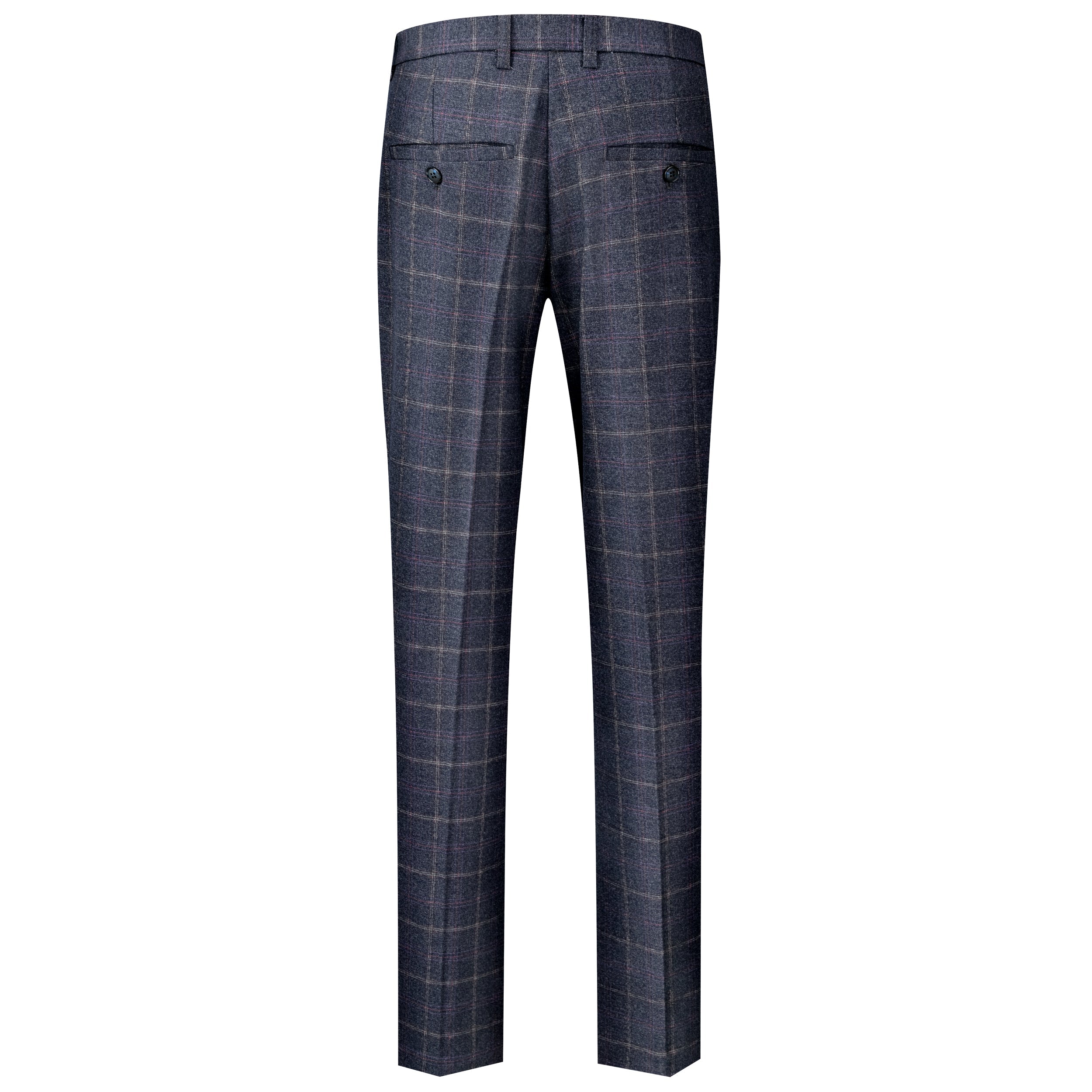 Herrkostymbyxor Slim Fit Marinblå Tweed