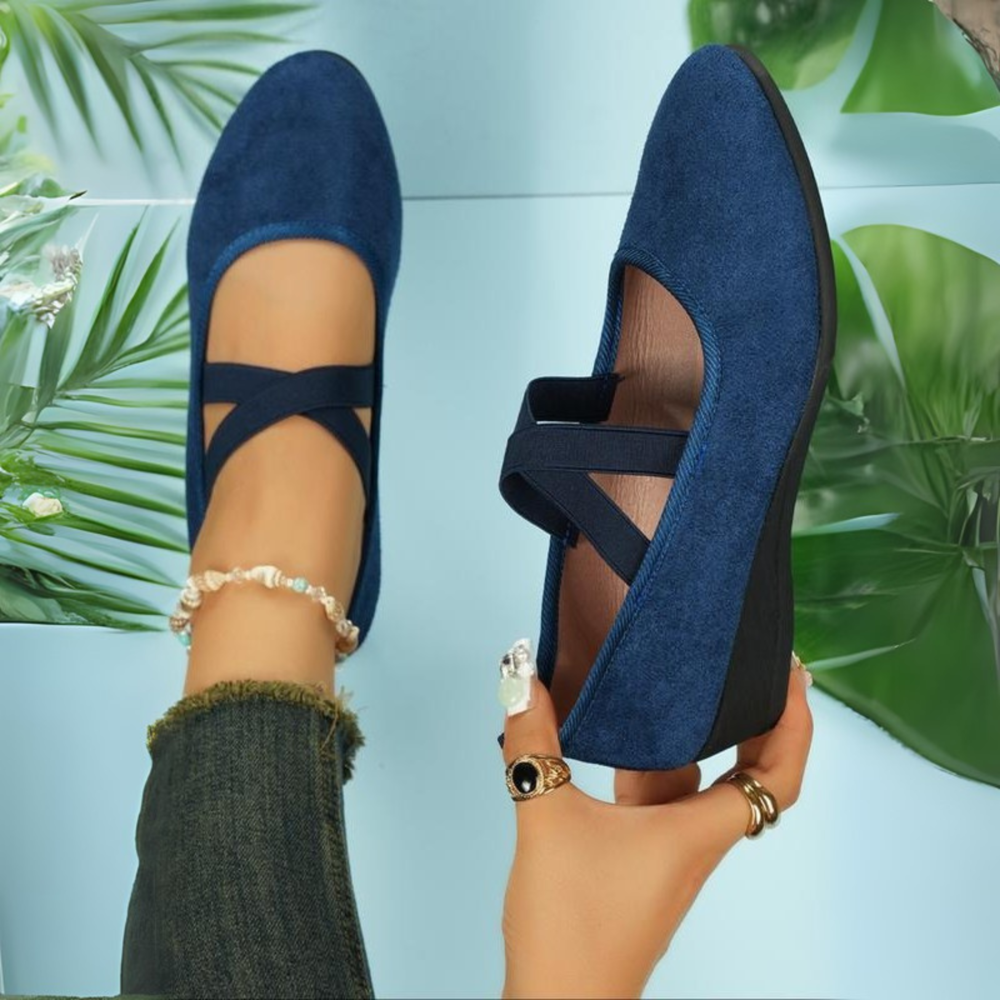 Kvinnors Stängda Kilklackar Med Slip-On Och Stödjande Sula