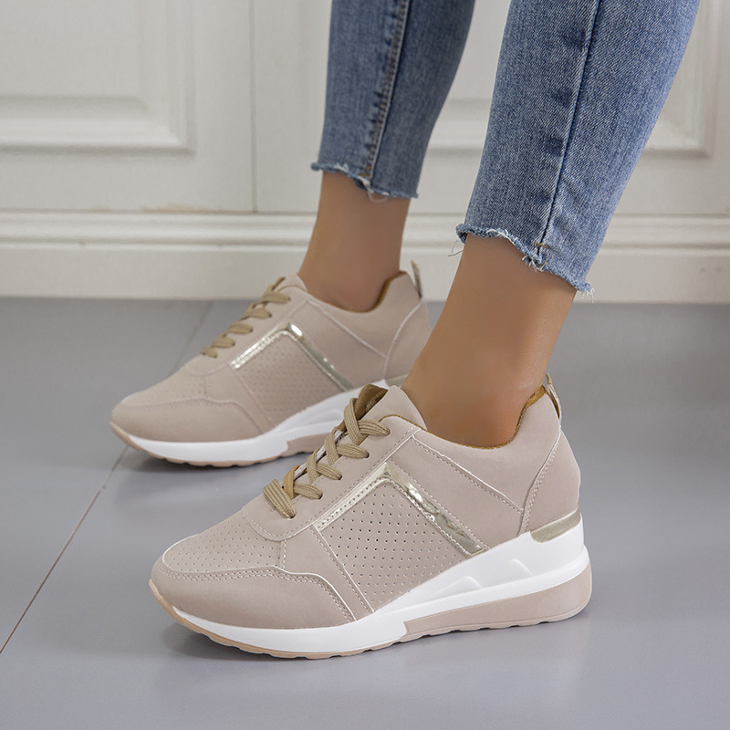 Damsneakers Med Andningsbar Stickad Ovandel, Stödjande Sula