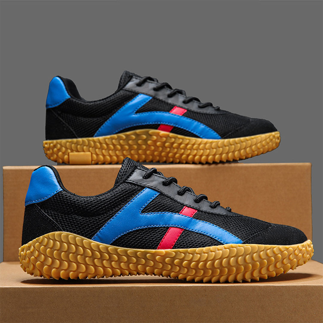 Herr Retro Sneakers Med Kontraststripes Och Gummisula