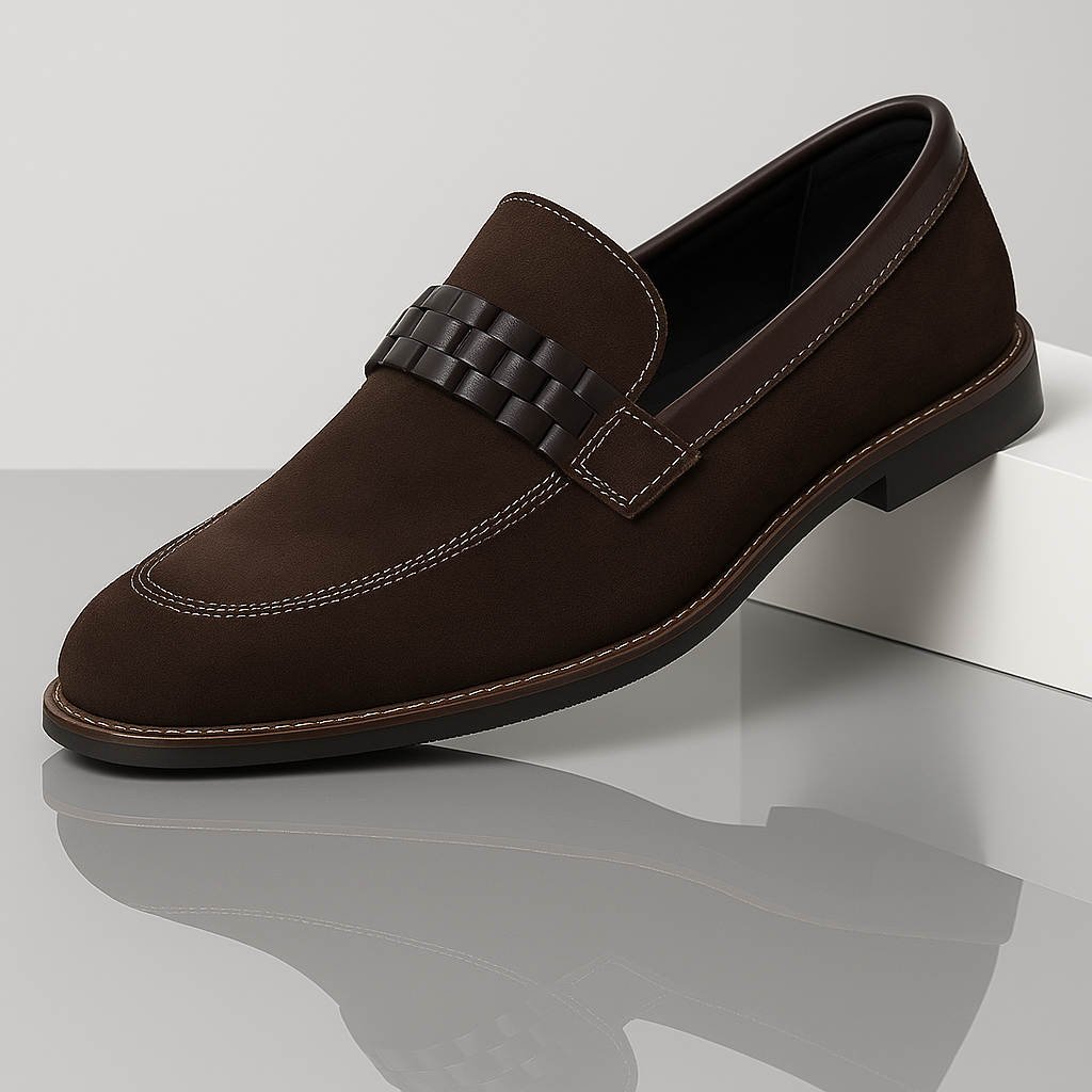 Herrloafers Konstmocka Slip-on med Flätad Rem