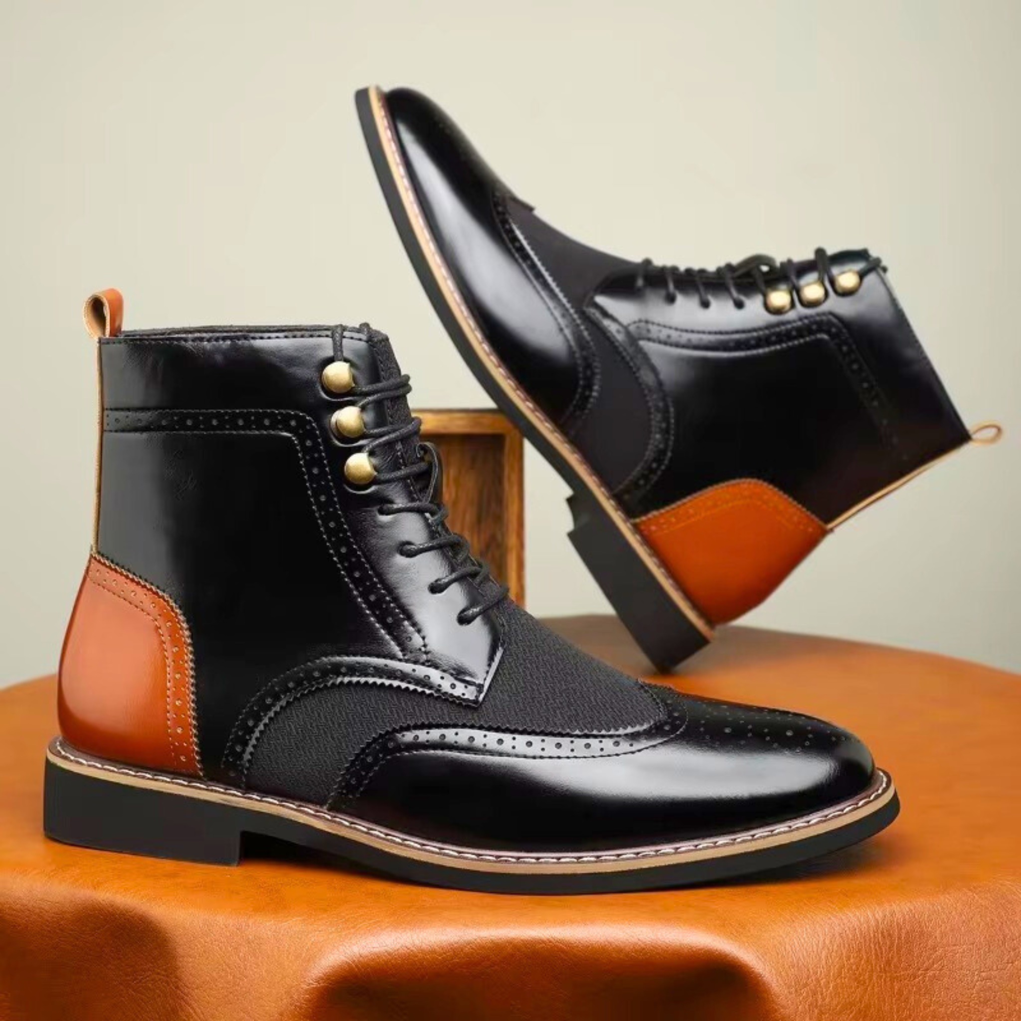 Brogueskor För Kvinnor Med Tvåfärgad Design
