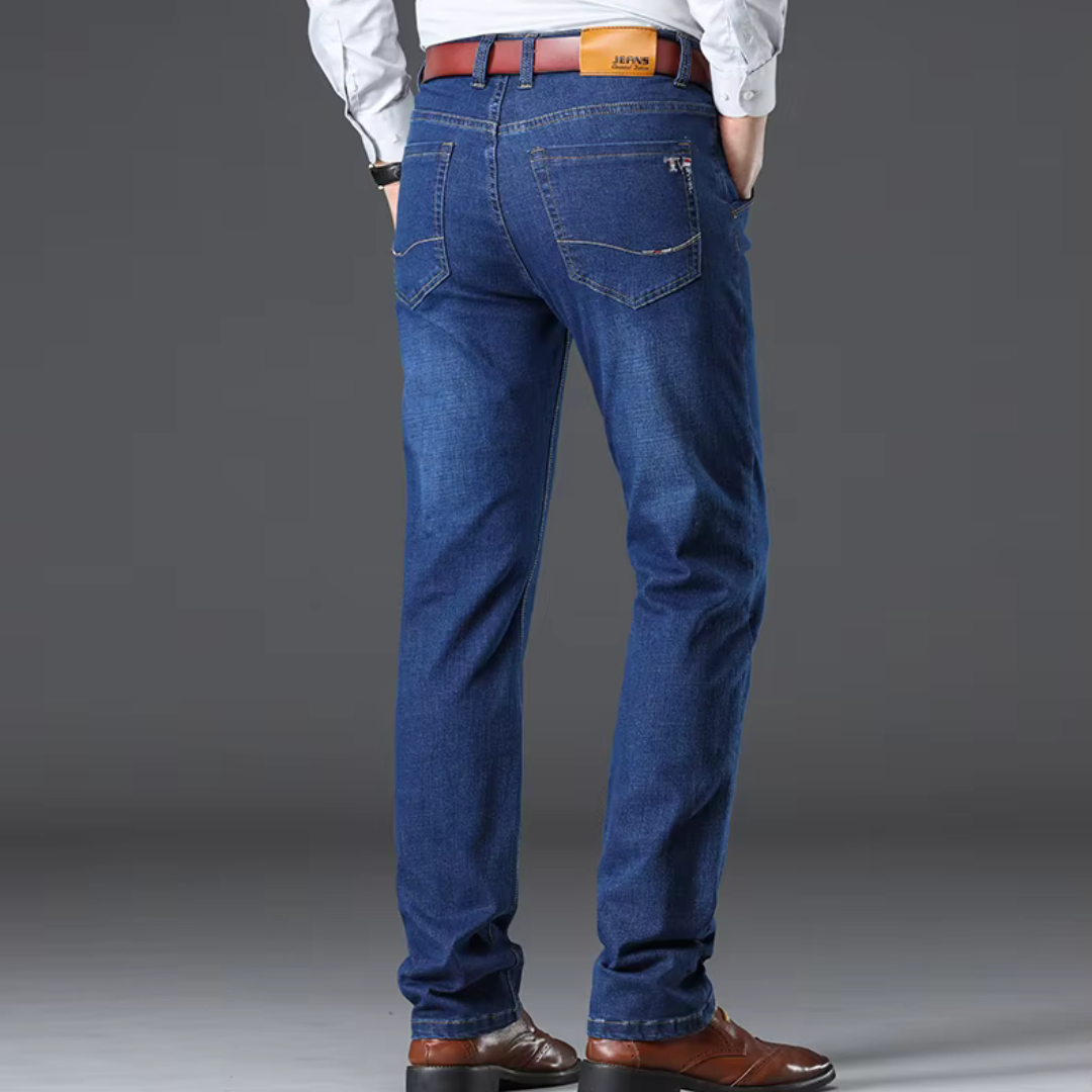 Herr Stretch Denimstil Jeans Klassisk Passform