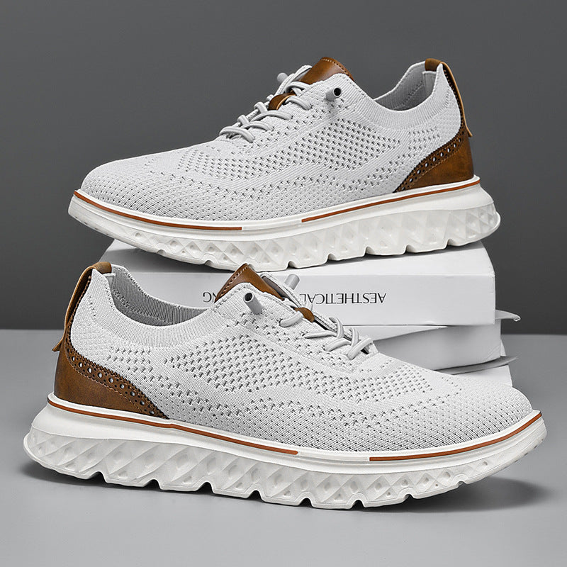 Lätta Låga Sneakers För Män Med Mesh-Ovandel Och Platt Klack