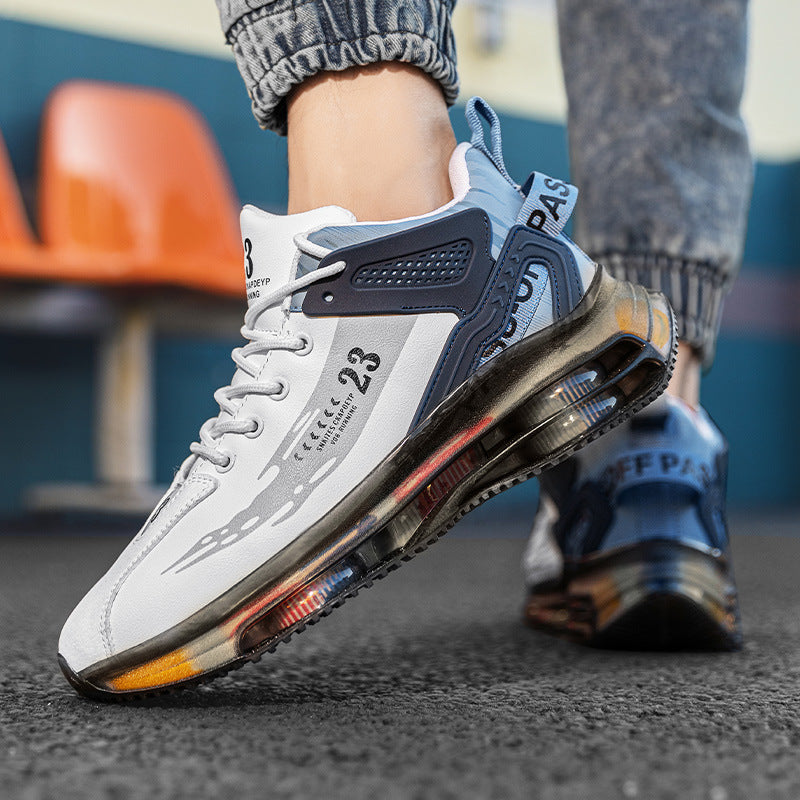 Herr Löparskor Mesh Andningsbara Sportsneakers Med Tjock Sula