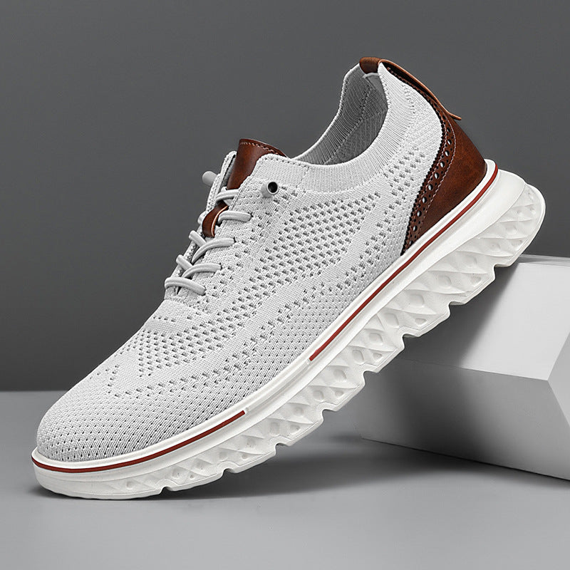 Lätta Låga Sneakers För Män Med Mesh-Ovandel Och Platt Klack