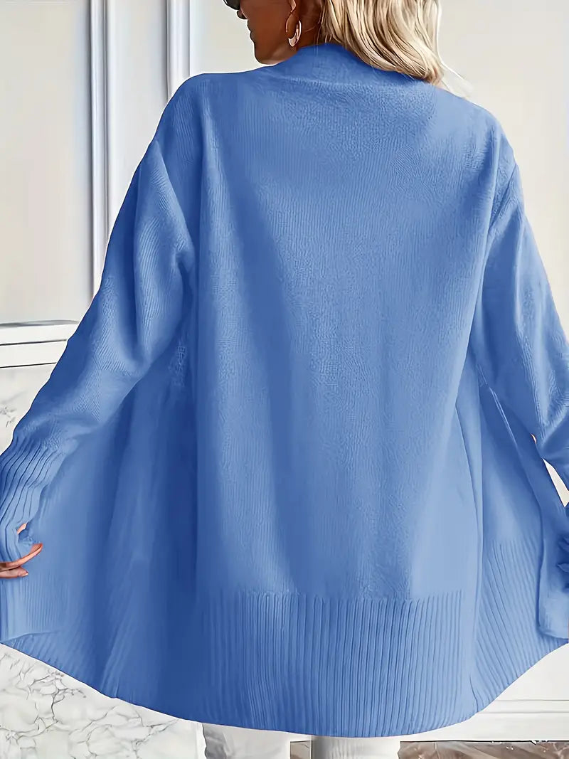 Stickad Tröja För Kvinnor Med Rund Halsringning Och Avslappnad Passform