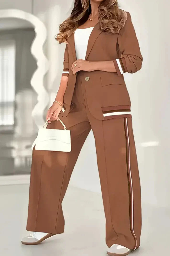 Damloungeset Med Dragkedja Och Raka Byxor