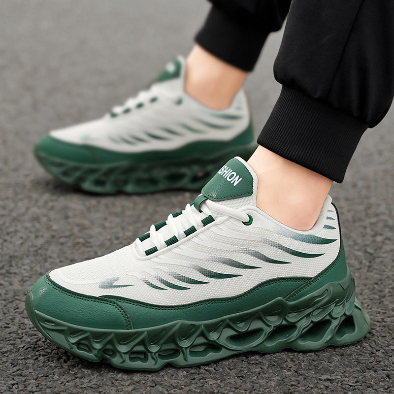 Herrsneakers Med Mesh-Ovandel Och Tjock Pu-Sula