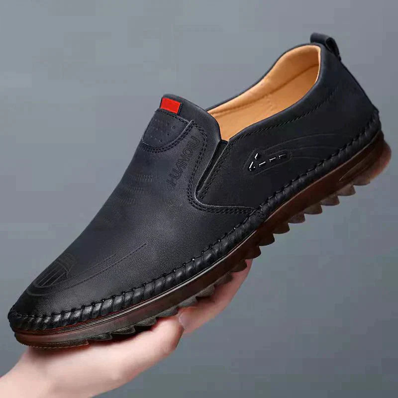 Herrsneakers Läderlook Andningsbar Ovandel Halkfri Sula