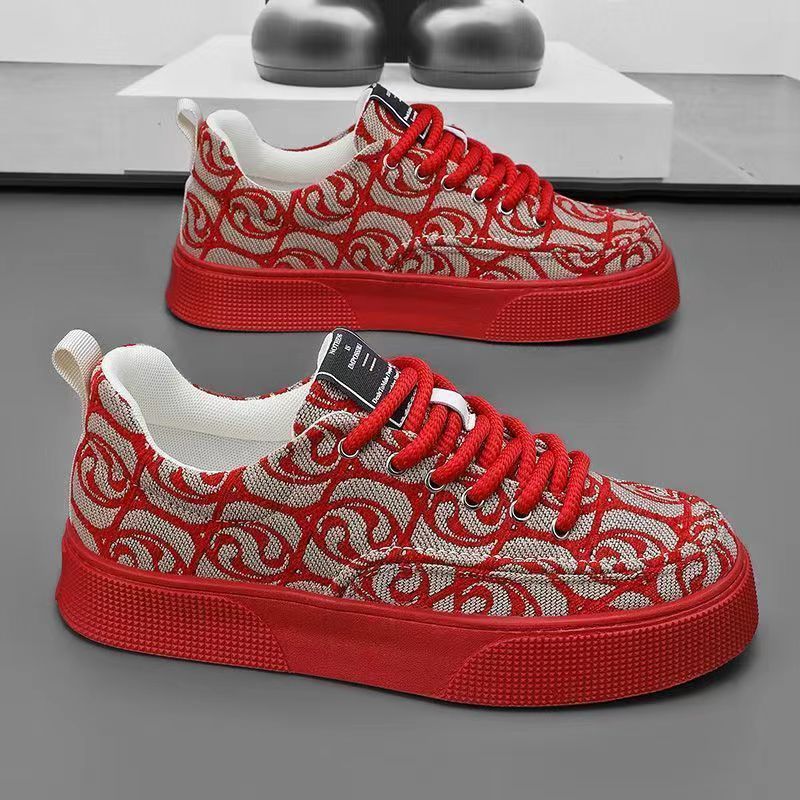 Herrsneakers Med Tjock Sula Och Ventilerande Meshfoder