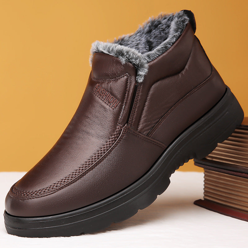 Herr Vinter Slip-On Skor Fleecefoder Halkfri Platt Klack