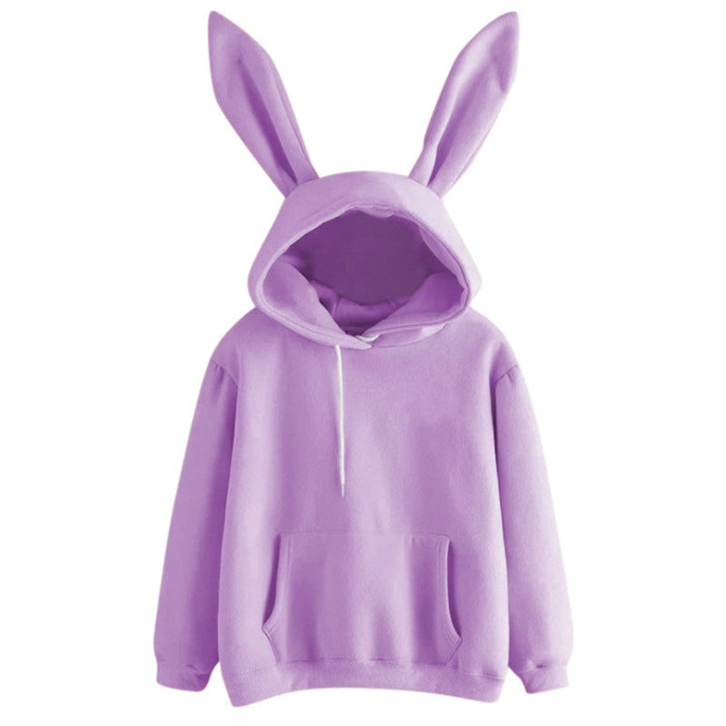Damtryckt Huvad Långärmad Pullover Med Huva