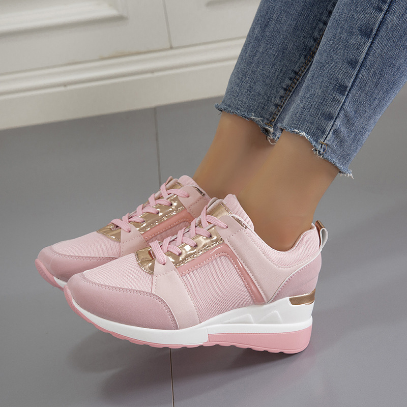 Damsneakers Med Andningsbar Stickad Ovandel, Stödjande Sula