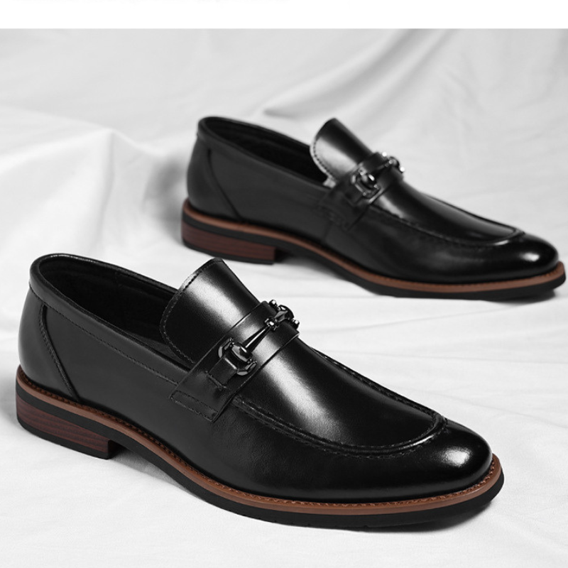 Herrloafers I Läder Med Bit Och Metalldetaljer I Hästbit