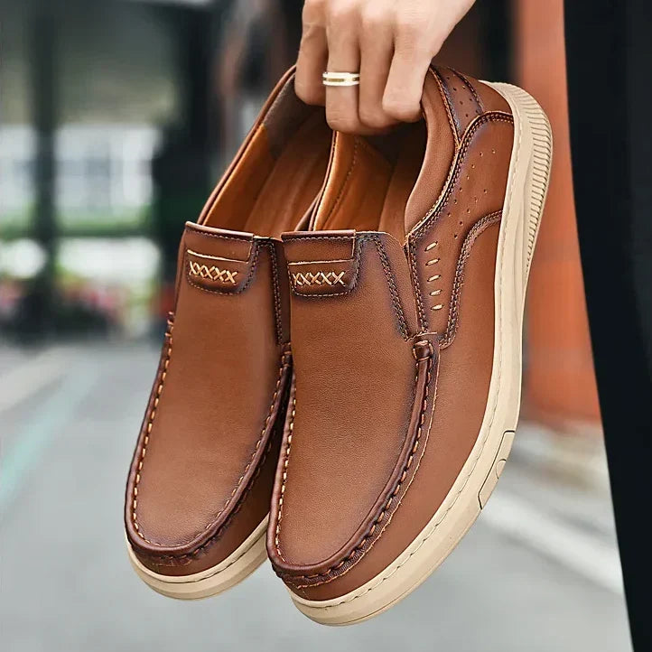 Herrloafers I Äkta Läder Med Bekväm Passform