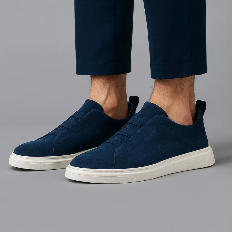 Herrsneakers I Mockastil Med öGlor, Stretchiga Snören, Vadderad Innersula