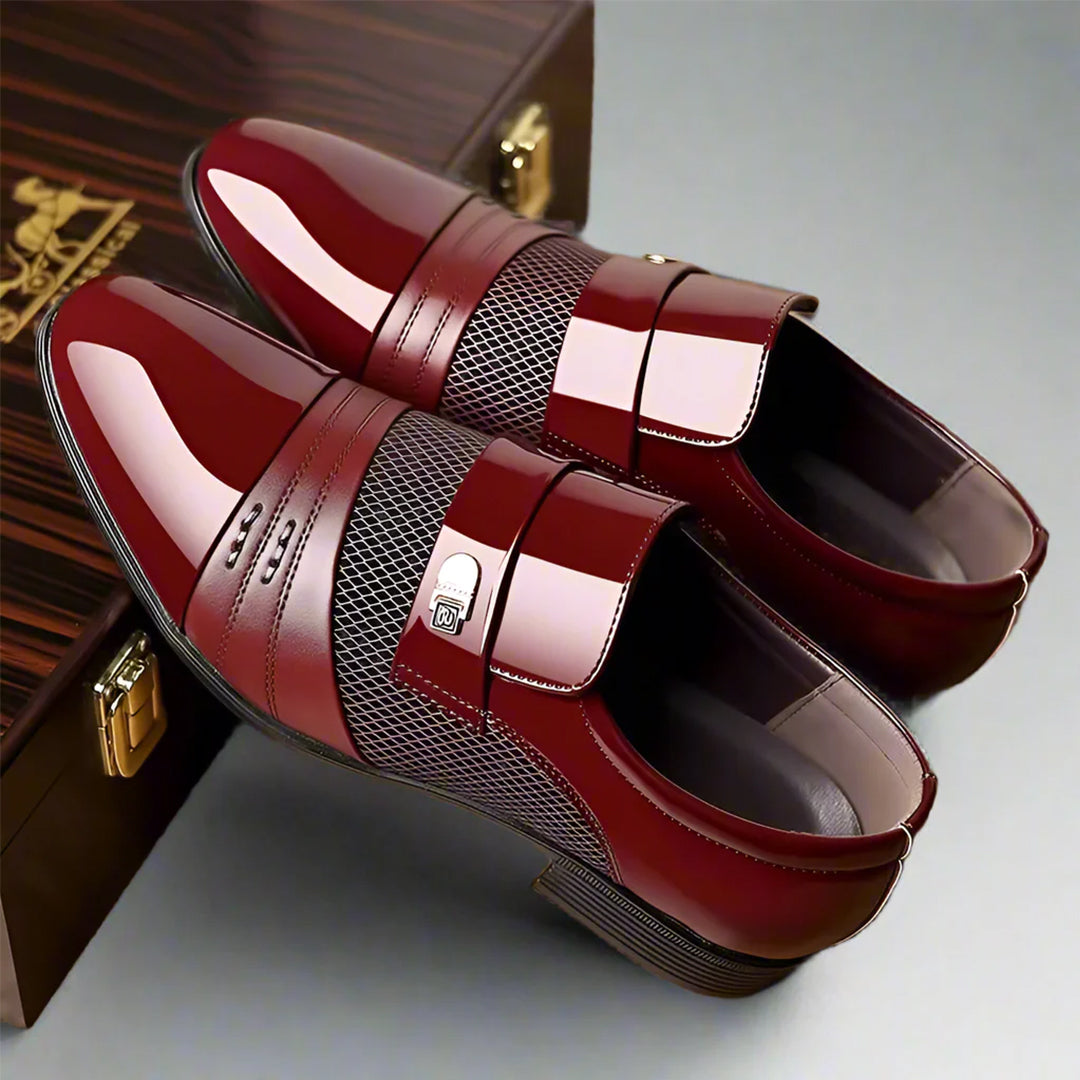 Herr Loafers Med Spänne Och Texturerad Sula