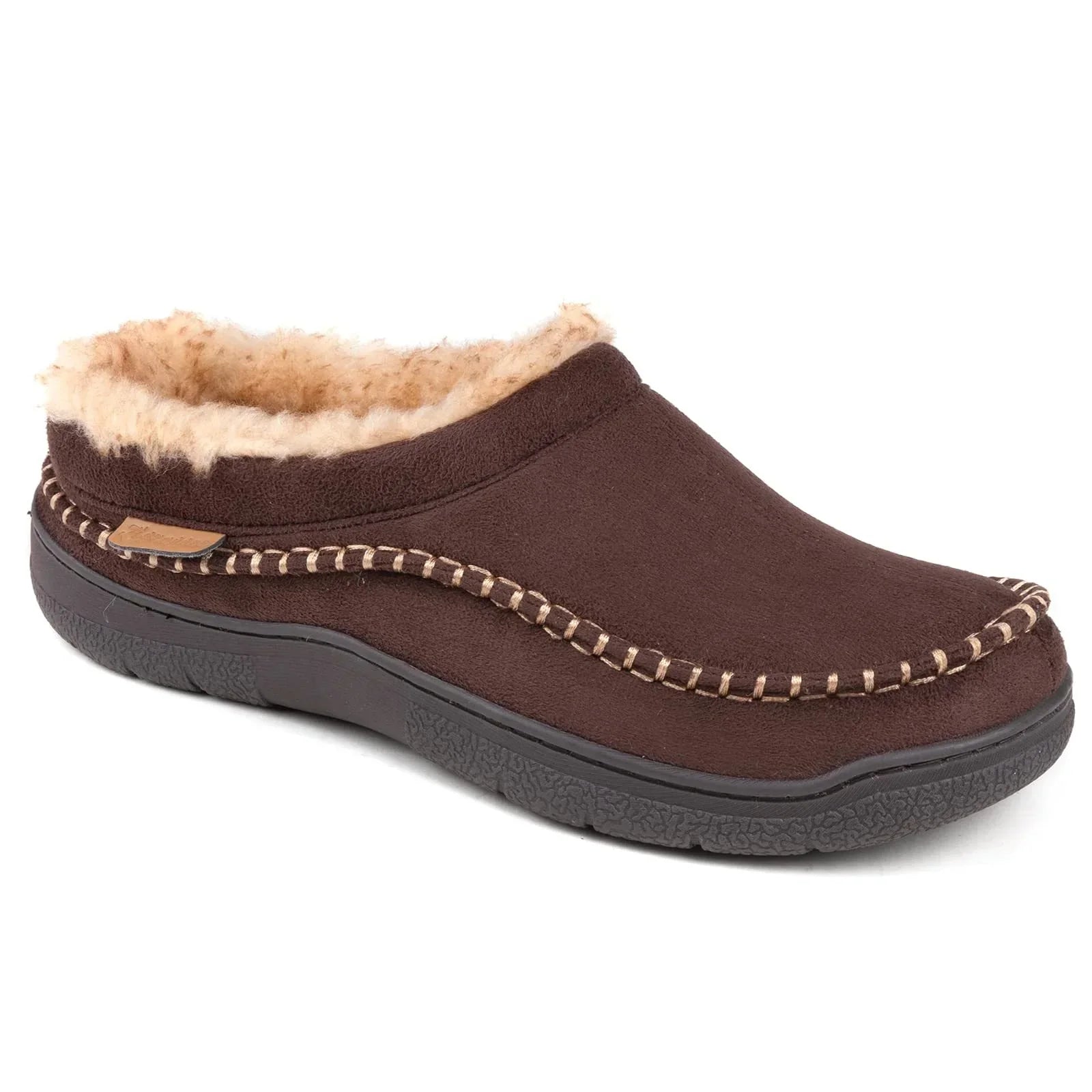 Herrloafers Med Slip-On-Detaljer, Bred Tå, Halkfri Plysch